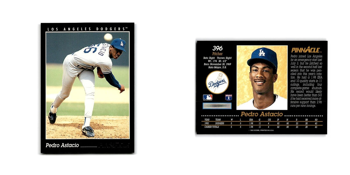 Pedro Astacio 1993 Pinnacle #396 Los Angeles Dodgers Baseball Card NM