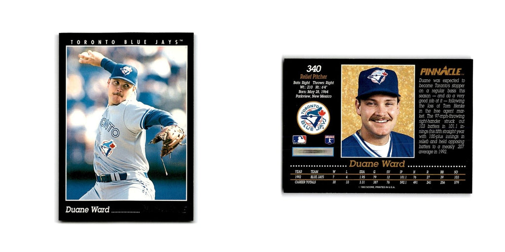 Duane Ward 1993 Pinnacle #340 Toronto Blue Jays Baseball Card NM