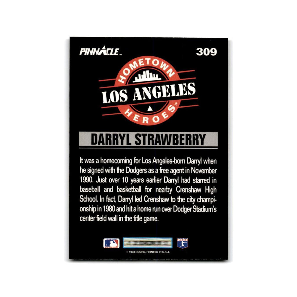 Darryl Strawberry 1993 Pinnacle #309 Los Angeles Dodgers Baseball Card NM