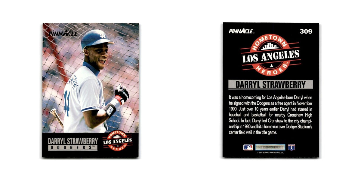 Darryl Strawberry 1993 Pinnacle #309 Los Angeles Dodgers Baseball Card NM