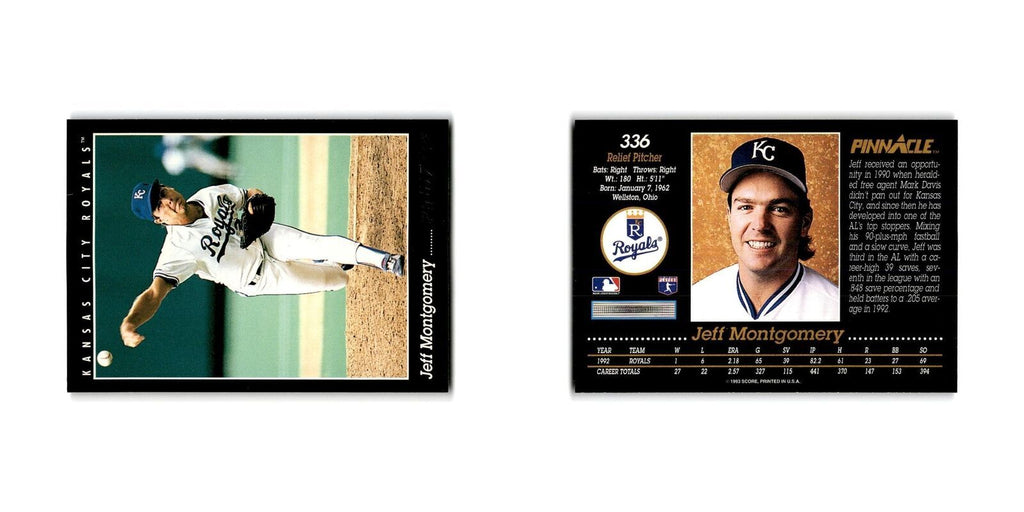 Jeff Montgomery 1993 Pinnacle #336 Kansas City Royals Baseball Card NM