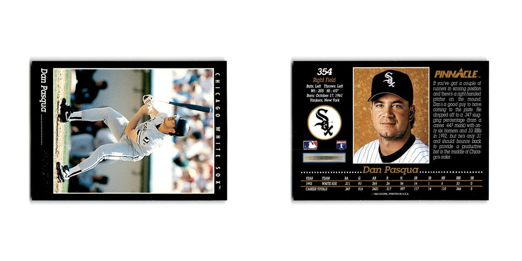 Dan Pasqua 1993 Pinnacle #354 Chicago White Sox Baseball Card NM