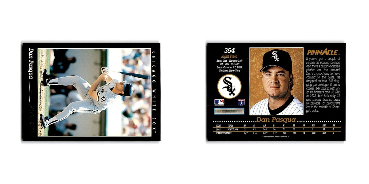 Dan Pasqua 1993 Pinnacle #354 Chicago White Sox Baseball Card NM