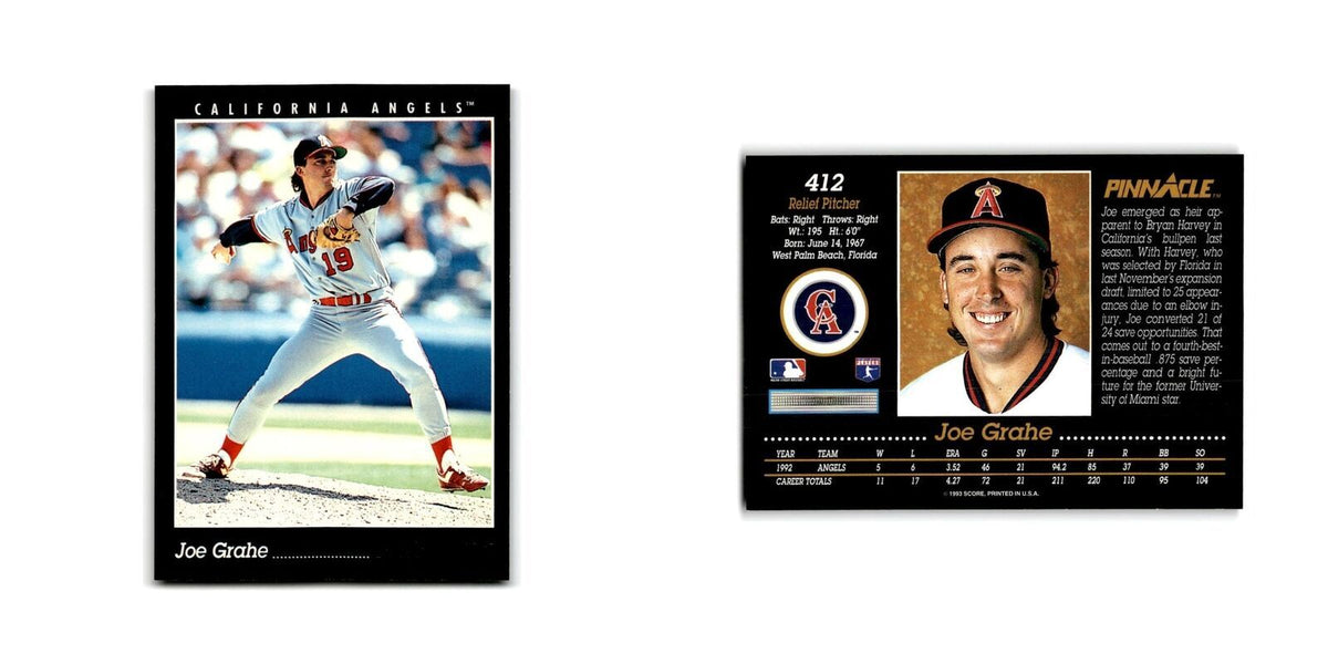 Joe Grahe 1993 Pinnacle #412 California Angels Baseball Card NM