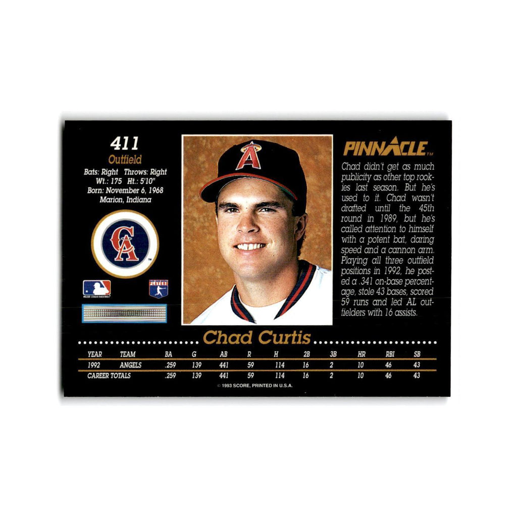 Chad Curtis 1993 Pinnacle #411 California Angels Baseball Card NM