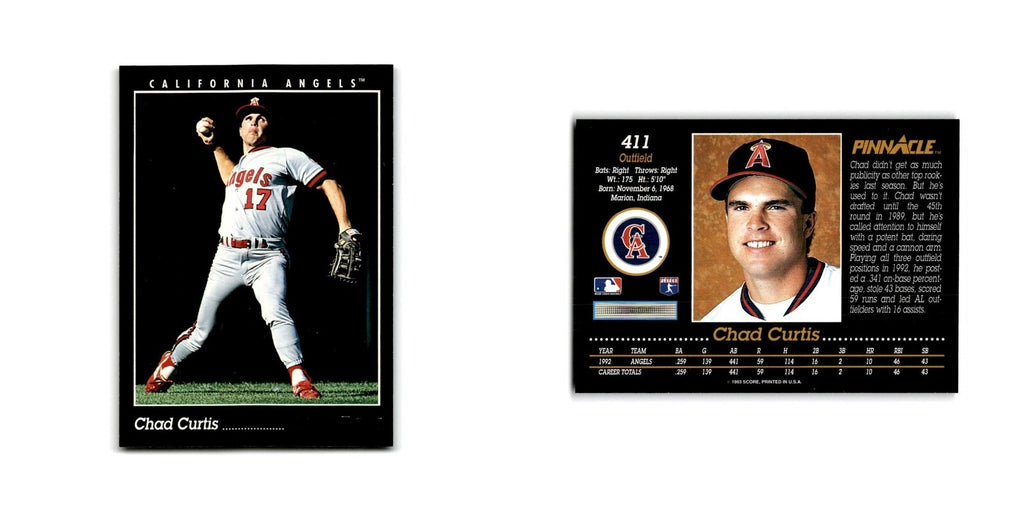 Chad Curtis 1993 Pinnacle #411 California Angels Baseball Card NM