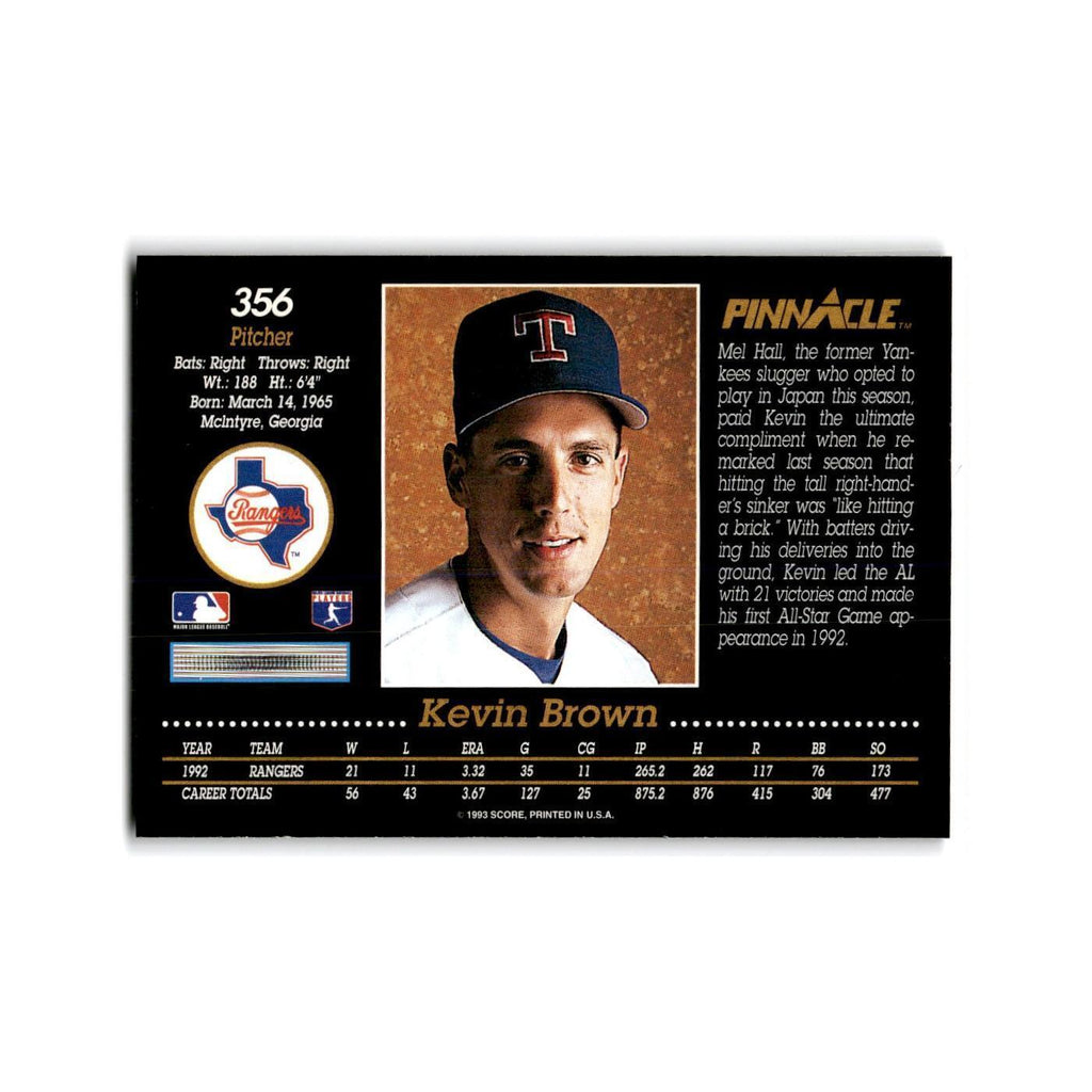 Kevin Brown 1993 Pinnacle #356 Texas Rangers Baseball Card NM