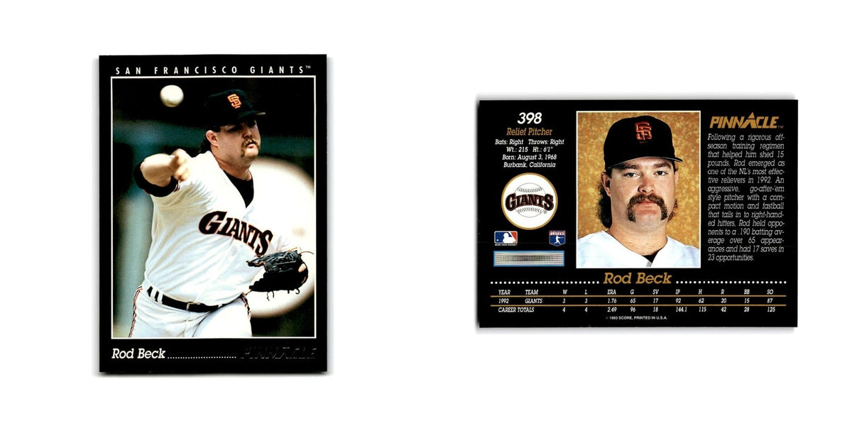 Rod Beck 1993 Pinnacle #398 San Francisco Giants Baseball Card NM