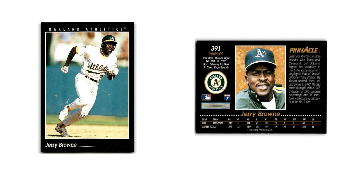 Jerry Browne 1993 Pinnacle #391 Oakland Athletics Baseball Card NM