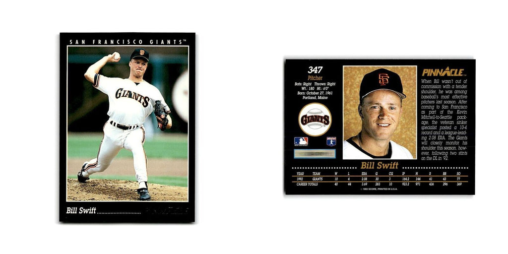 Bill Swift 1993 Pinnacle #347 San Francisco Giants Baseball Card NM