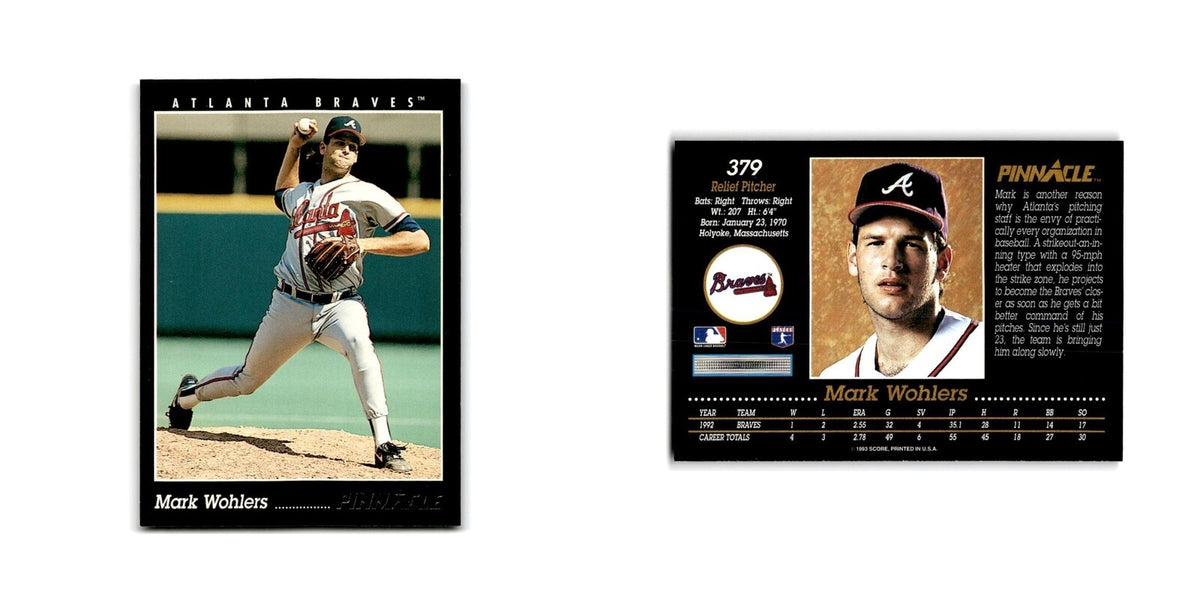 Mark Wohlers 1993 Pinnacle #379 Atlanta Braves Baseball Card NM