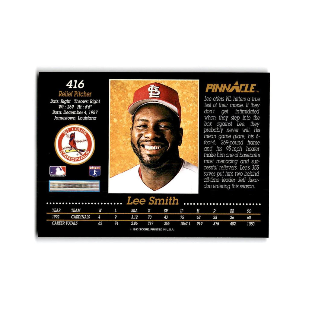 Lee Smith 1993 Pinnacle #416 St. Louis Cardinals Baseball Card NM