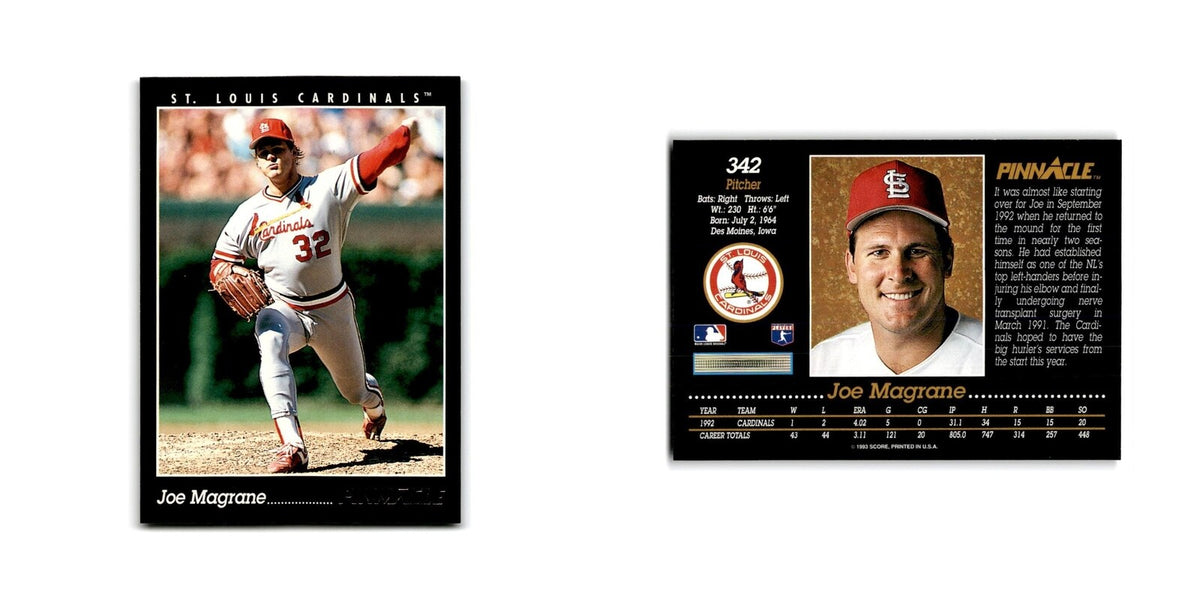 Joe Magrane 1993 Pinnacle #342 St. Louis Cardinals Baseball Card NM