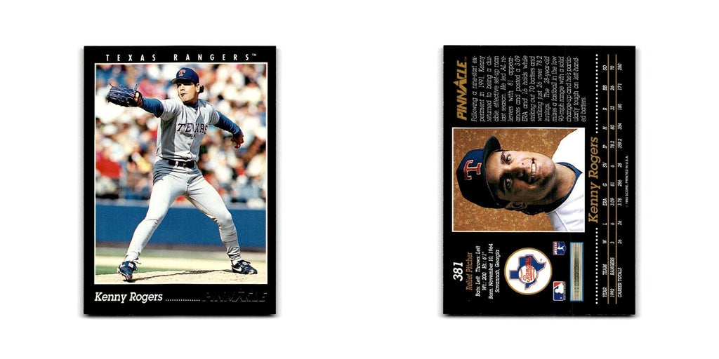 Kenny Rogers 1993 Pinnacle #381 Texas Rangers Baseball Card NM