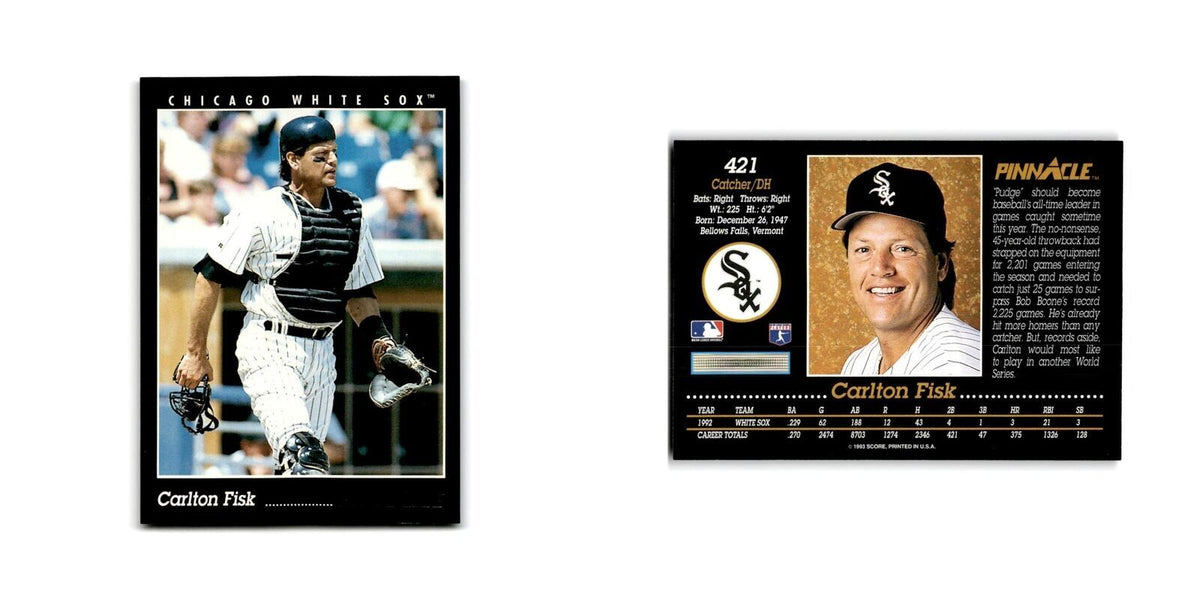 Carlton Fisk 1993 Pinnacle #421 Chicago White Sox Baseball Card NM