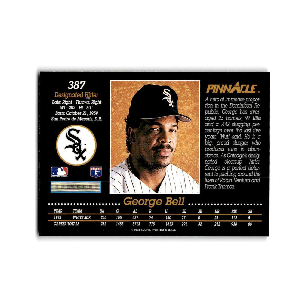 George Bell 1993 Pinnacle #387 Chicago White Sox Baseball Card NM