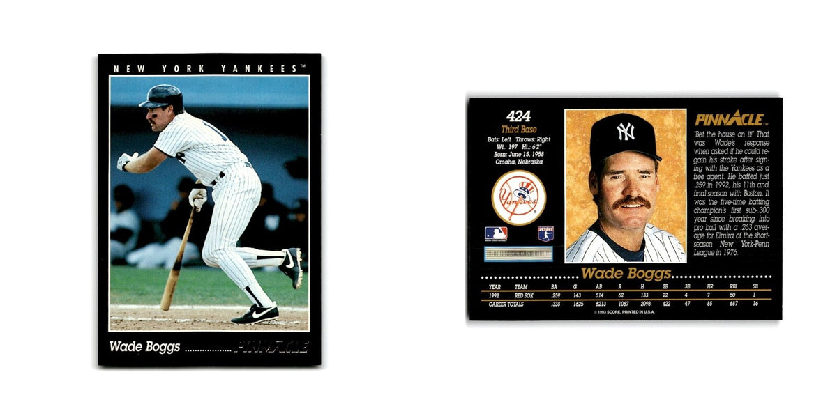 Wade Boggs 1993 Pinnacle #424 New York Yankees Baseball Card NM