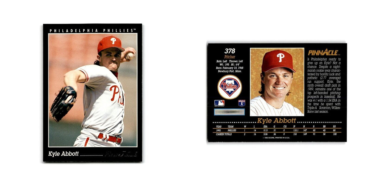 Kyle Abbott 1993 Pinnacle #378 Philadelphia Phillies Baseball Card NM