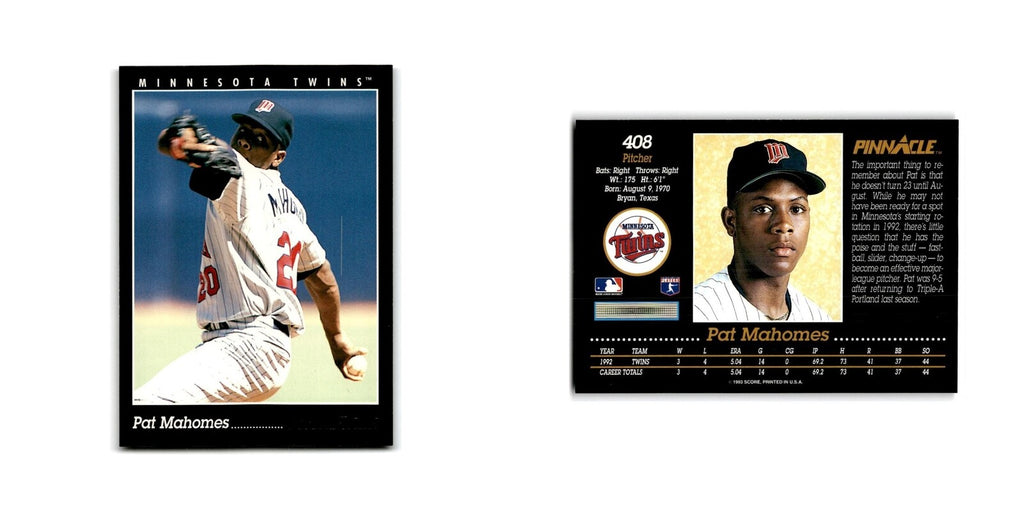 Pat Mahomes 1993 Pinnacle #408 Minnesota Twins Baseball Card NM