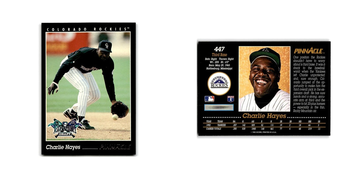 Charlie Hayes 1993 Pinnacle #447 Colorado Rockies Baseball Card NM