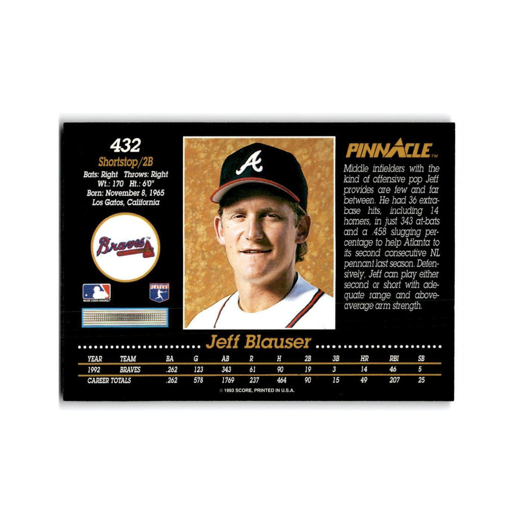 Jeff Blauser 1993 Pinnacle #432 Atlanta Braves Baseball Card NM