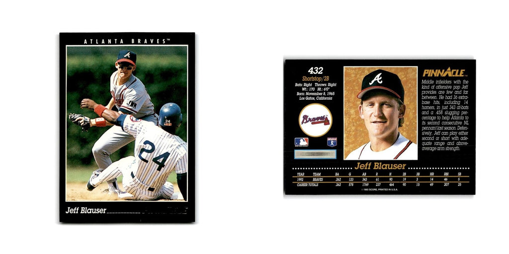 Jeff Blauser 1993 Pinnacle #432 Atlanta Braves Baseball Card NM