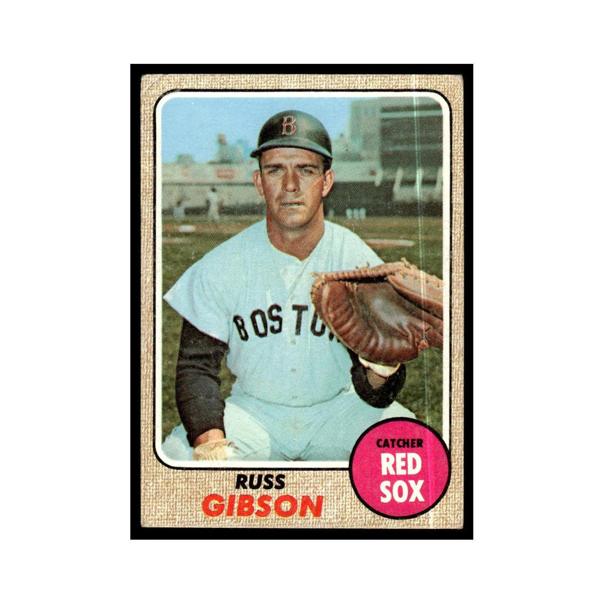 1968 Topps Baseball Card Russ Gibson Red Sox #297