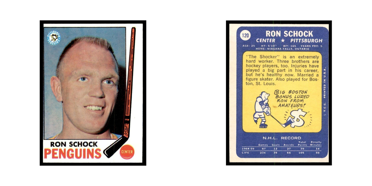 Ron Schock 1969 Topps #120 Pittsburgh Penguins Hockey Card EX