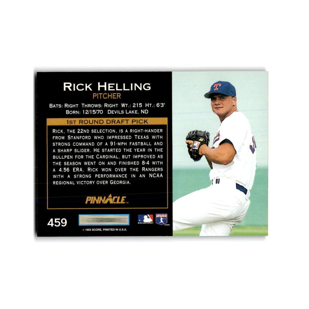 Rick Helling Rookie 1993 Pinnacle #459 Texas Rangers Baseball Card NM