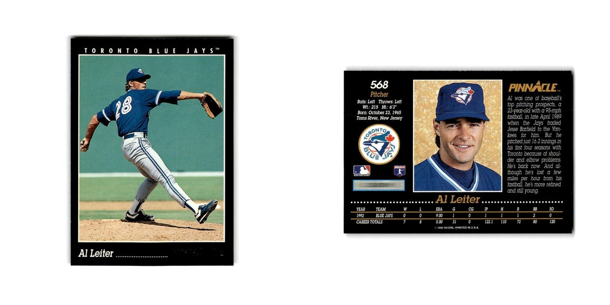 Al Leiter 1993 Pinnacle #568 Toronto Blue Jays Baseball Card NM