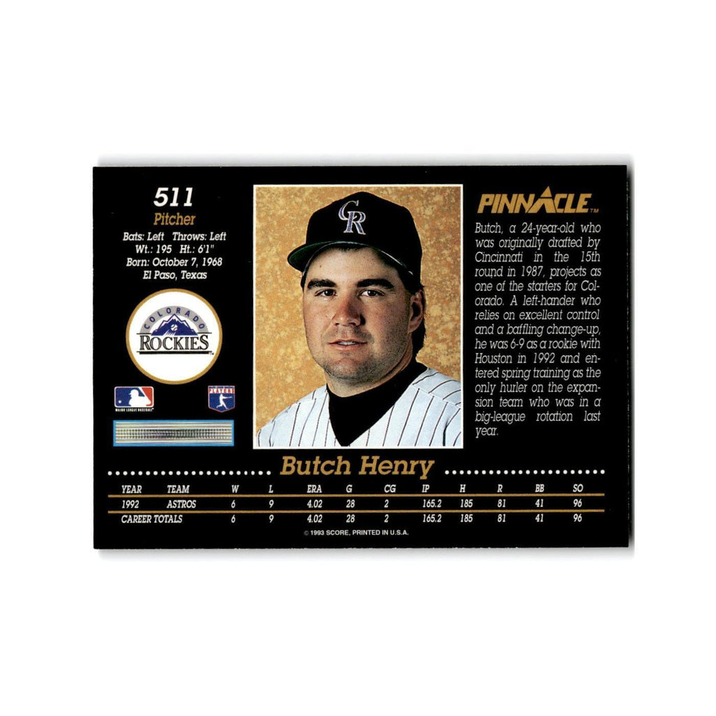 Butch Henry 1993 Pinnacle #511 Colorado Rockies Baseball Card NM