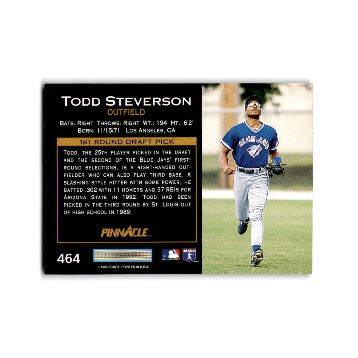 Shannon Stewart Rookie 1993 Pinnacle #462 Toronto Blue Jays Baseball Card NM