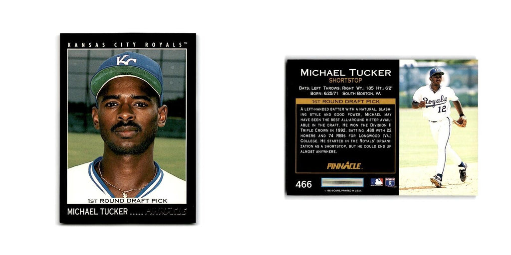 Michael Tucker Rookie 1993 Pinnacle #466 Kansas City Royals Baseball Card NM