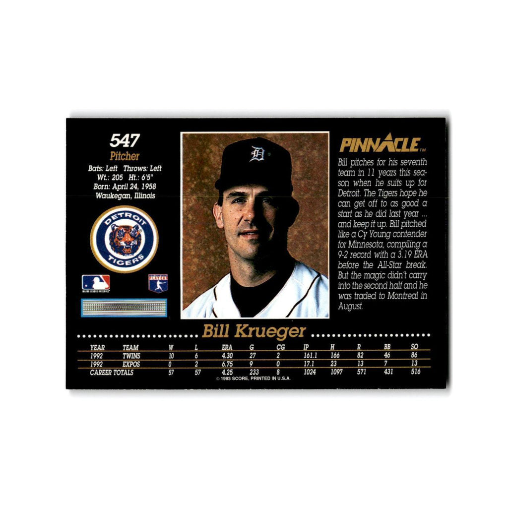 Bill Krueger 1993 Pinnacle #547 Detroit Tigers Baseball Card NM