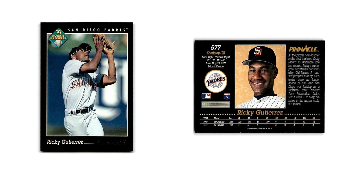 Ricky Gutierrez 1993 Pinnacle #577 San Diego Padres Baseball Card NM
