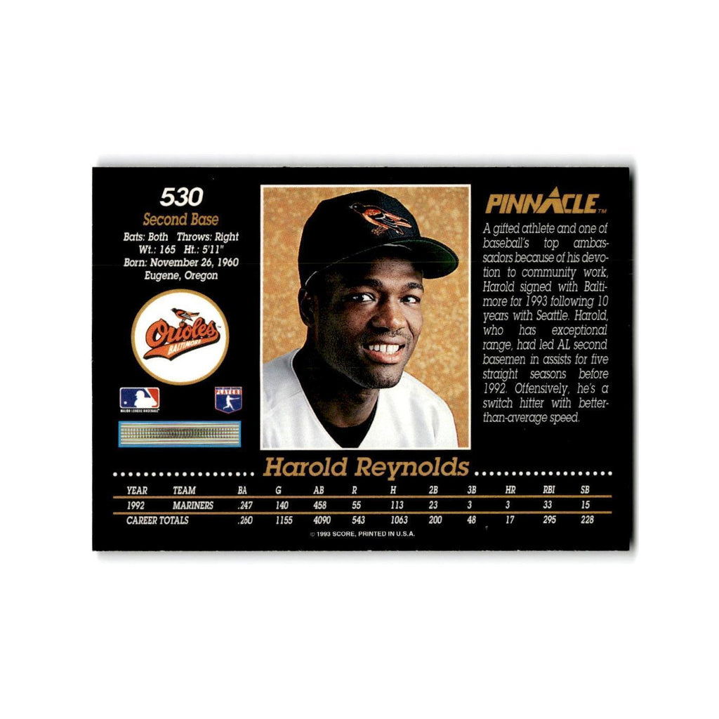 Harold Reynolds 1993 Pinnacle #530 Baltimore Orioles Baseball Card NM