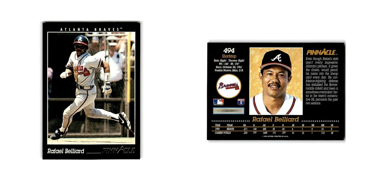 Rafael Belliard 1993 Pinnacle #494 Atlanta Braves Baseball Card NM