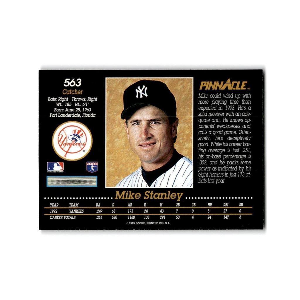 Mike Stanley 1993 Pinnacle #563 New York Yankees Baseball Card NM