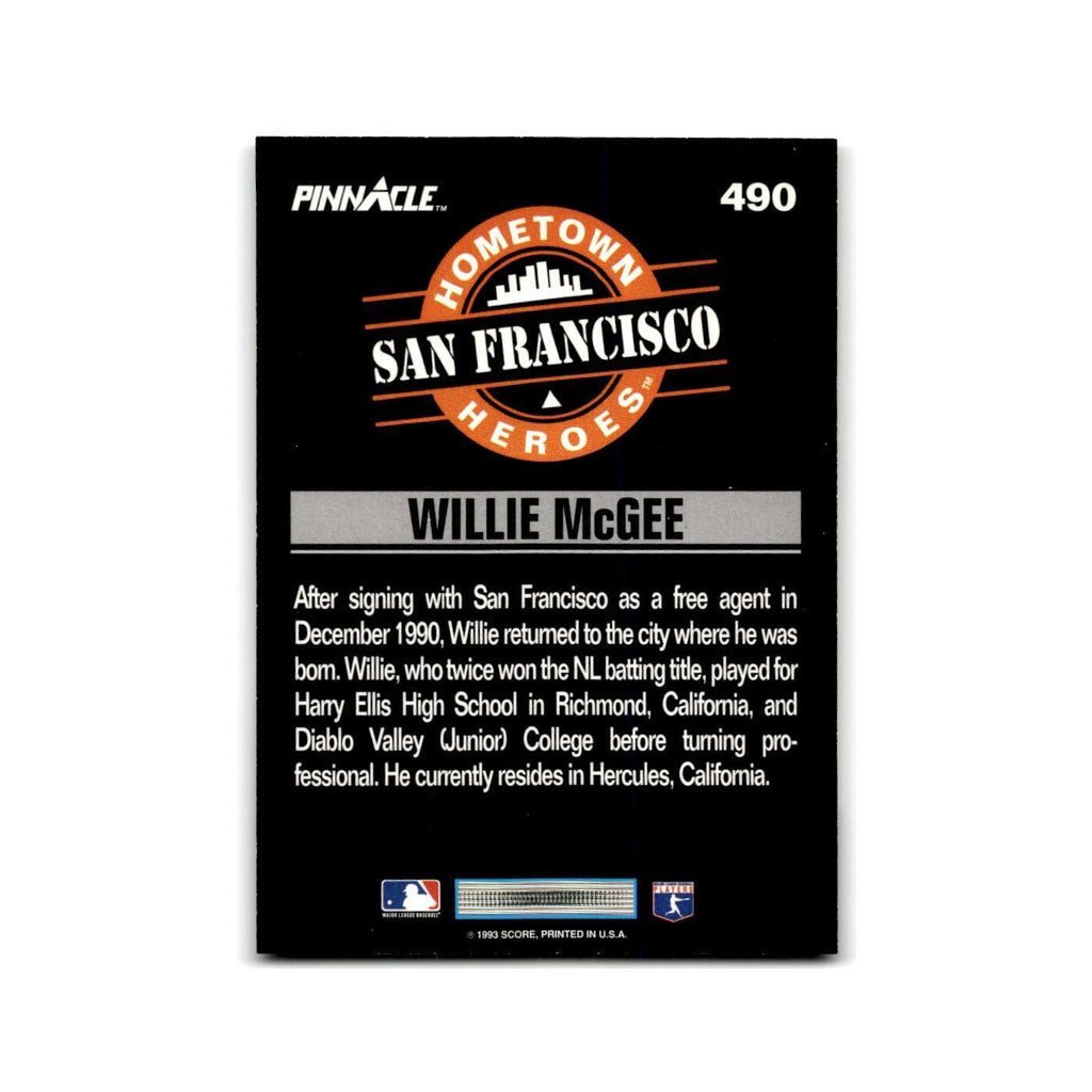 Willie McGee 1993 Pinnacle #490 San Francisco Giants Baseball Card NM