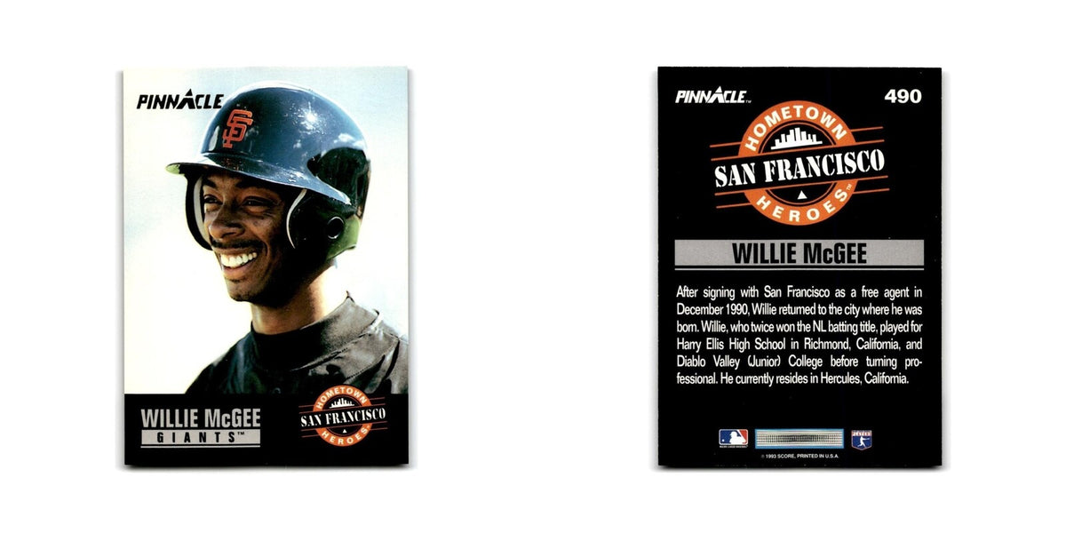 Willie McGee 1993 Pinnacle #490 San Francisco Giants Baseball Card NM