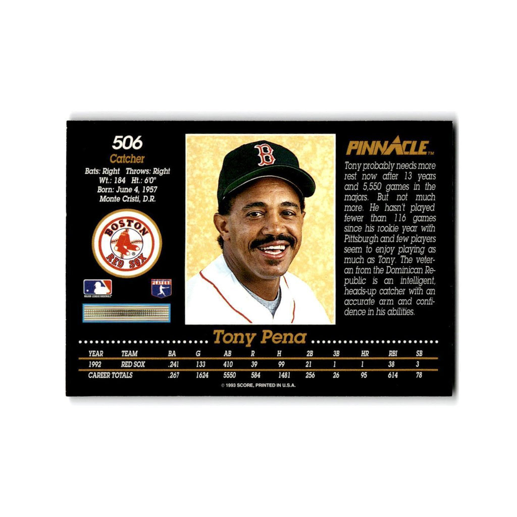 Tony Pena 1993 Pinnacle #506 Boston Red Sox Baseball Card NM