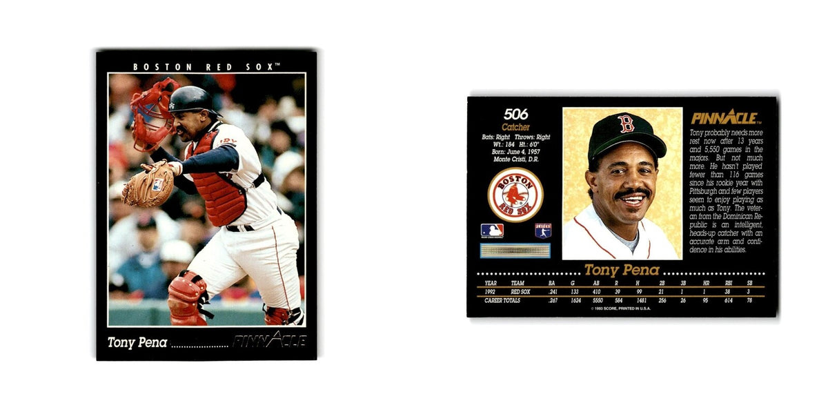Tony Pena 1993 Pinnacle #506 Boston Red Sox Baseball Card NM