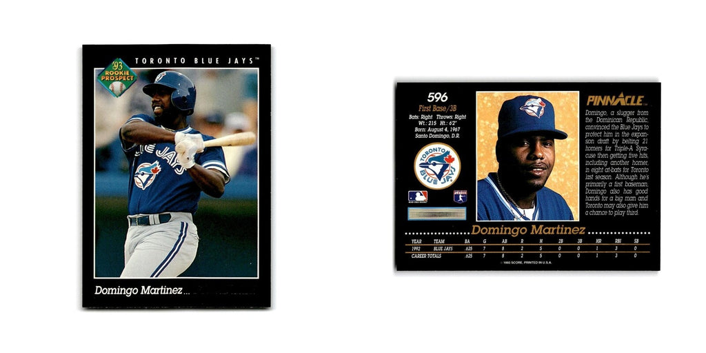 Domingo Martinez Rookie 1993 Pinnacle #596 Toronto Blue Jays Baseball Card NM