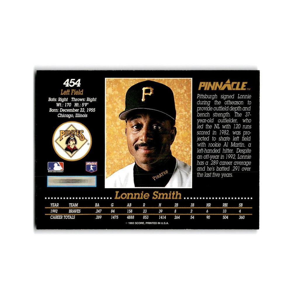 Lonnie Smith 1993 Pinnacle #454 Pittsburgh Pirates Baseball Card NM