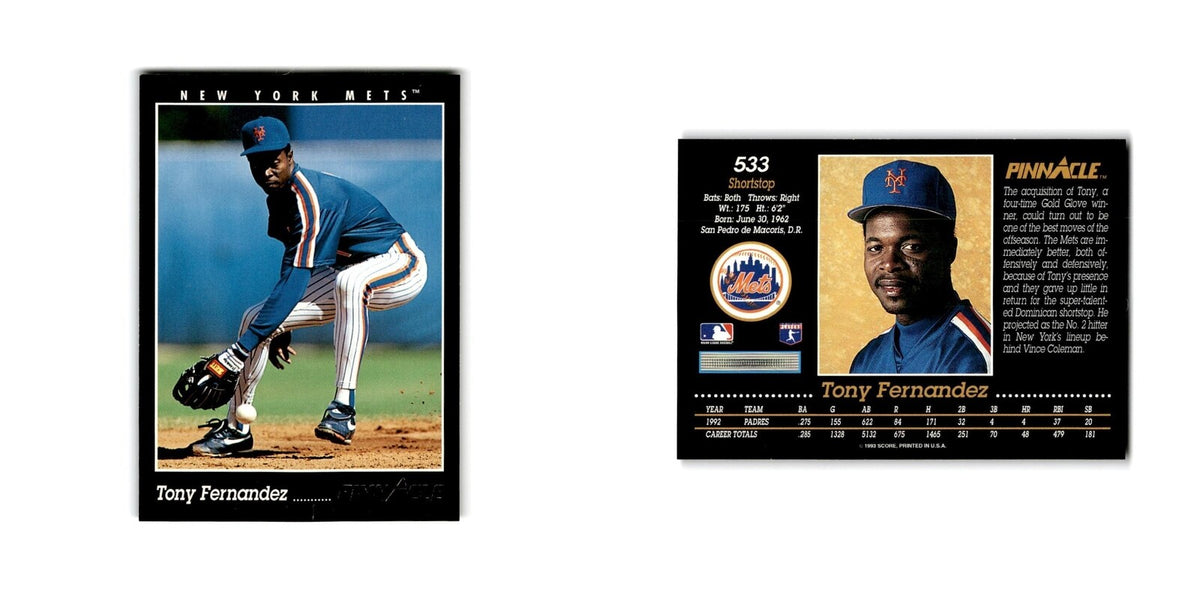 Tony Fernandez 1993 Pinnacle #533 New York Mets Baseball Card NM