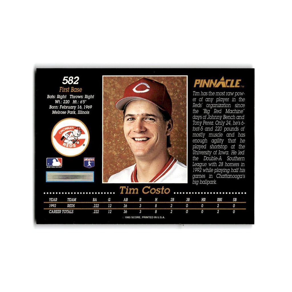 Tim Costo Rookie 1993 Pinnacle #582 Cincinnati Reds Baseball Card NM