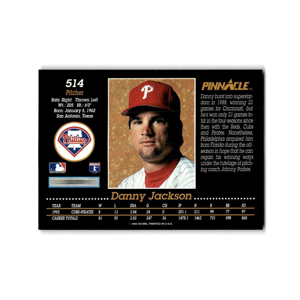 Danny Jackson 1993 Pinnacle #514 Philadelphia Phillies Baseball Card NM