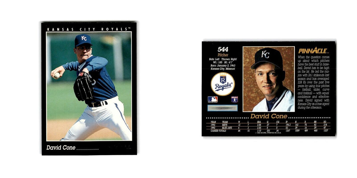 David Cone 1993 Pinnacle #544 Kansas City Royals Baseball Card NM