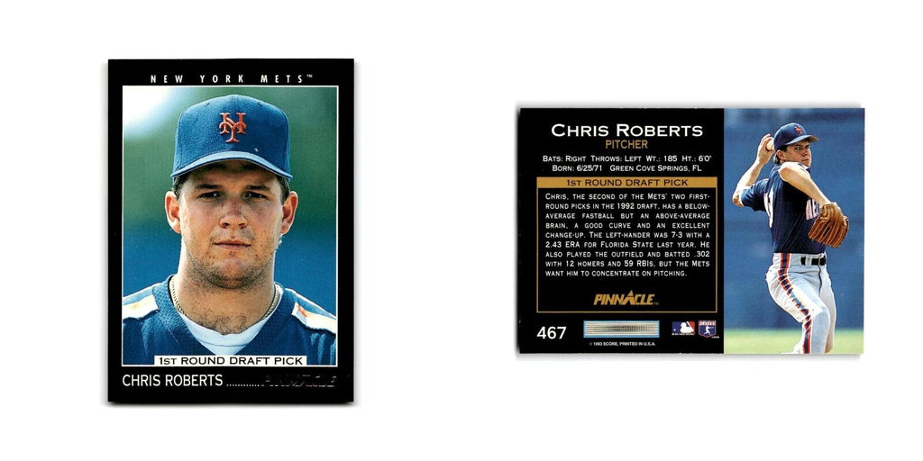 Chris Roberts Rookie 1993 Pinnacle #467 New York Mets Baseball Card NM