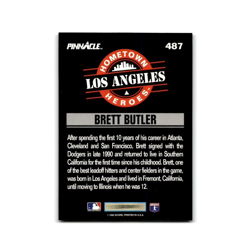 Brett Butler 1993 Pinnacle #487 Los Angeles Dodgers Baseball Card NM